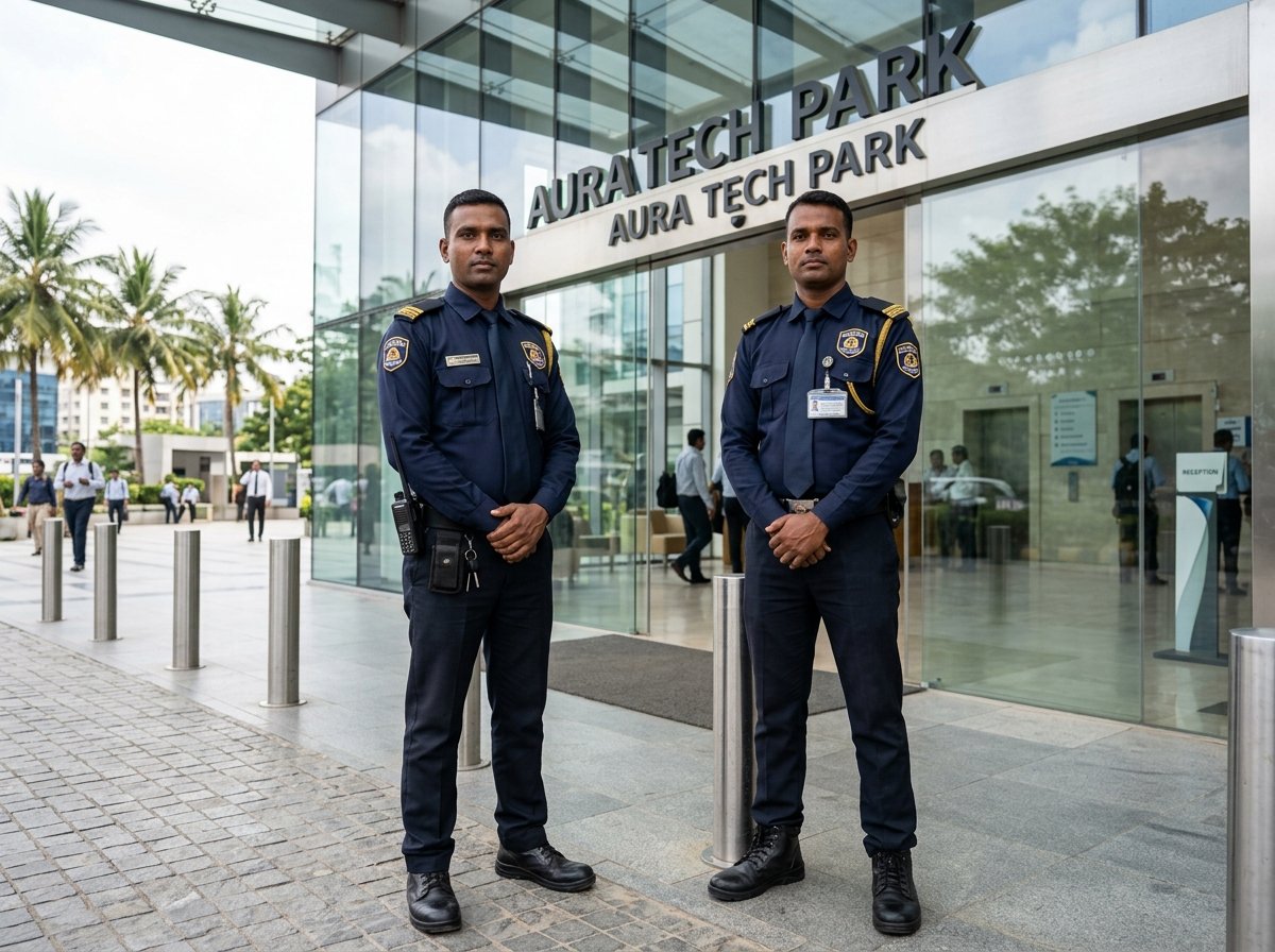 Mewar Private Security corporate guard deployment at technology park entrance